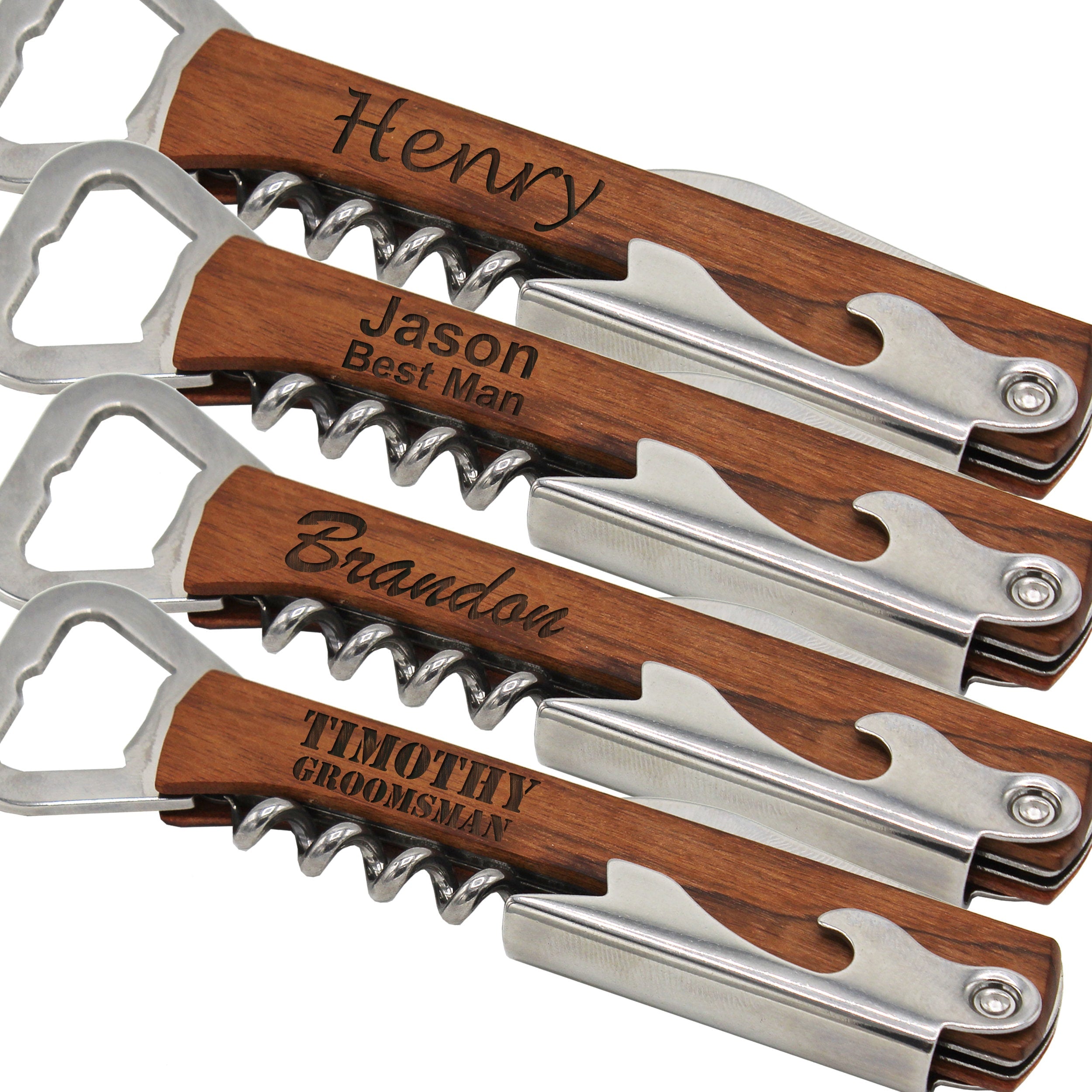 Personalized Groomsmen Corkscrew Multi-Tool