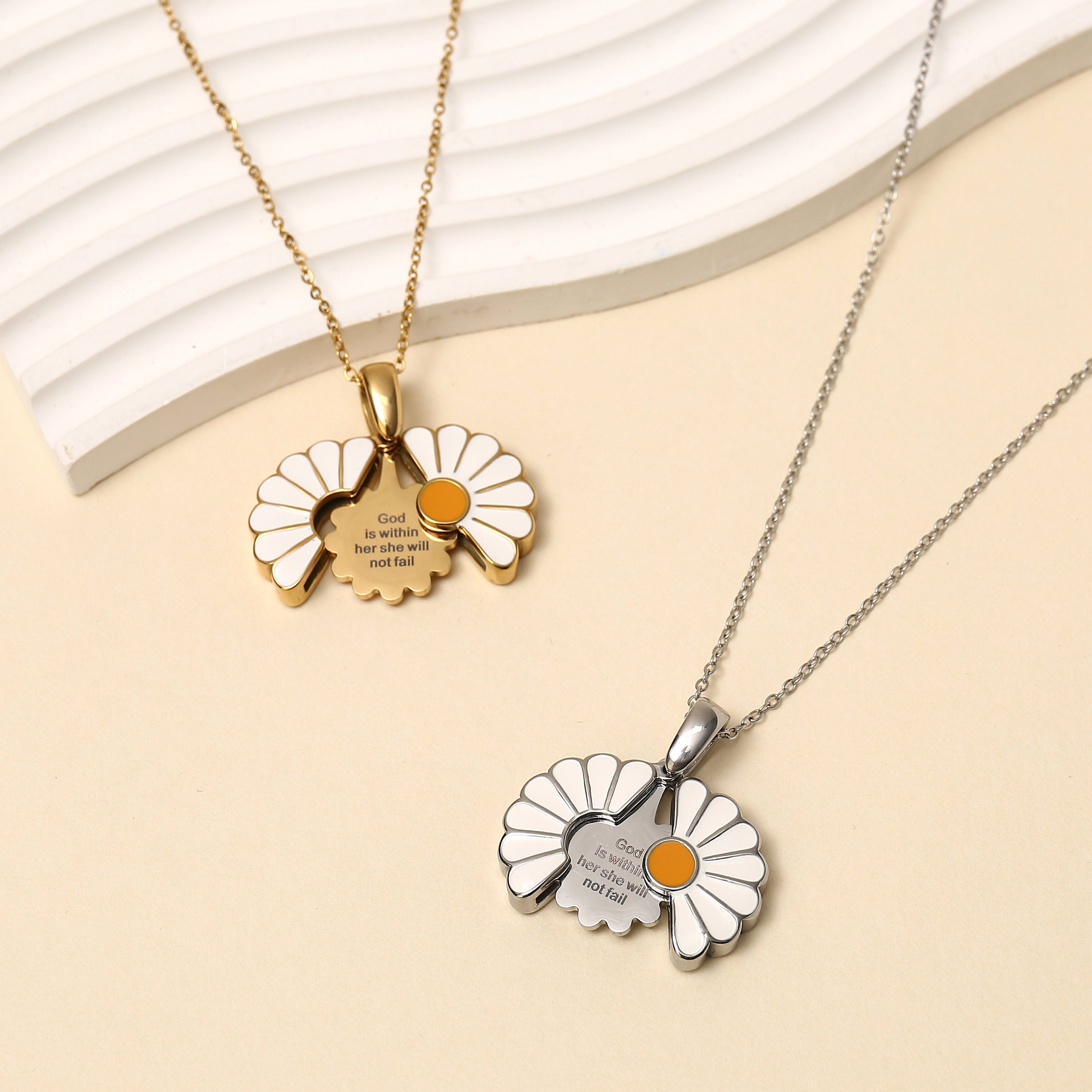 Personalized Daisy Locket Necklace – Hidden Message, Christian Gift