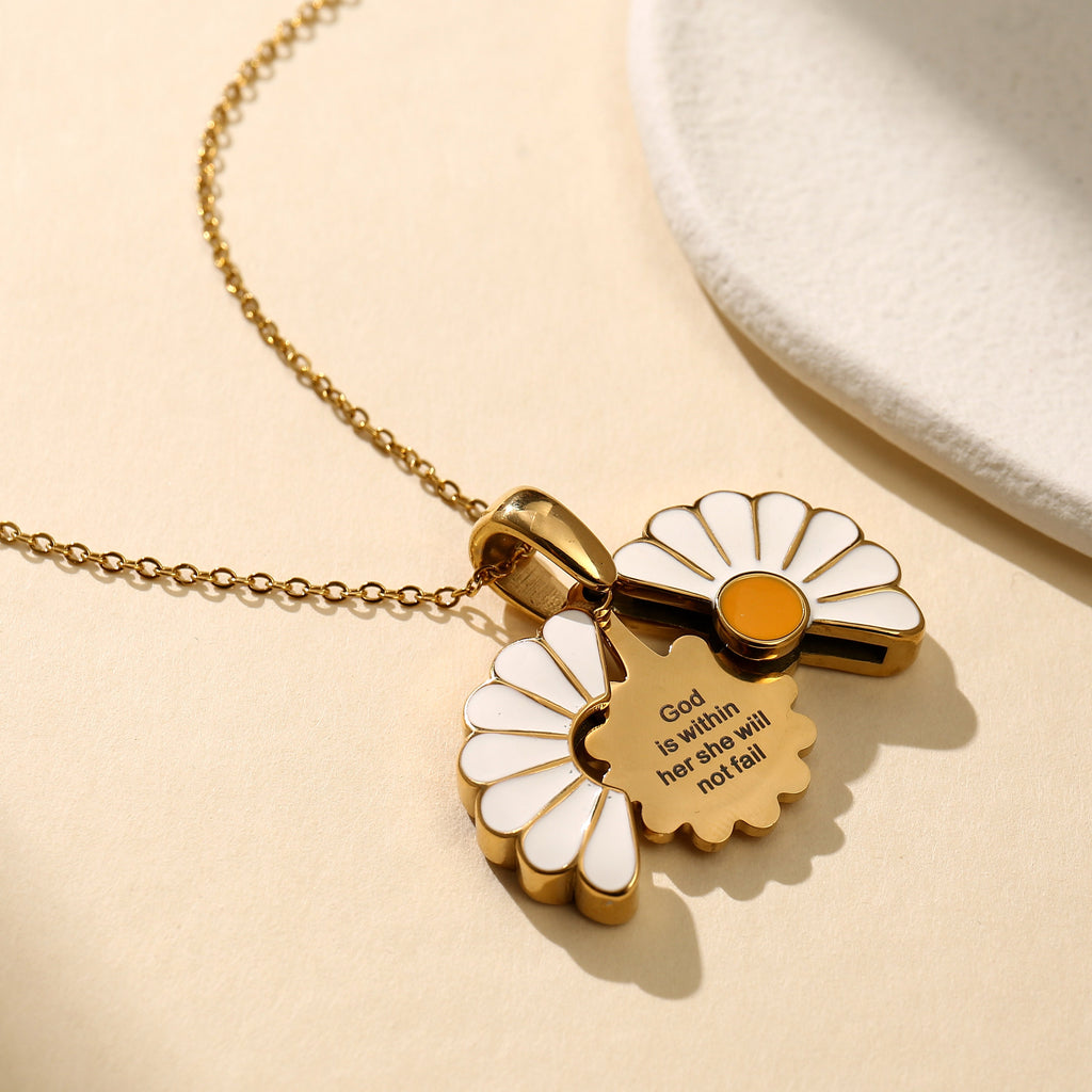 Personalized Daisy Locket Necklace – Hidden Message, Christian Gift
