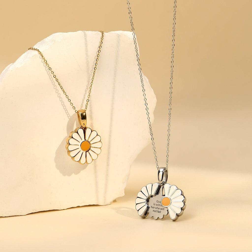 Personalized Daisy Locket Necklace – Hidden Message, Christian Gift