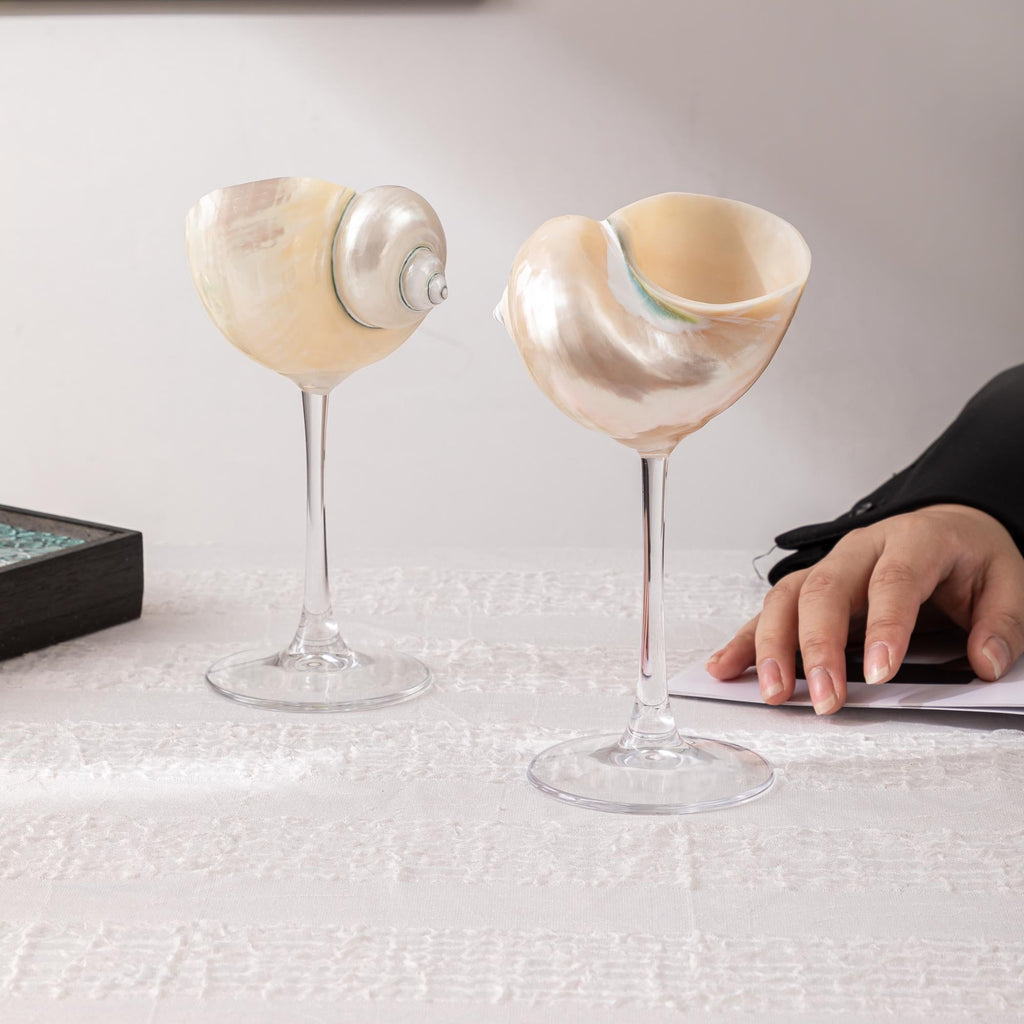 Handcrafted Seashell Wine Glass - Beach Wedding Decor