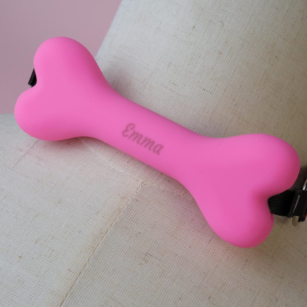 Personalized Bone Choker, Custom Gothic Punk Vegan Leather Collar, Silicone Pendant Jewelry