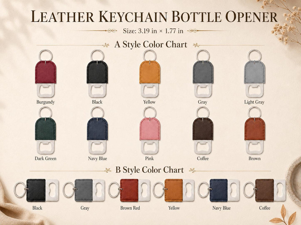 Personalized Leather Keychain Bottle Opener, Custom Groomsmen Gift, Engraved Bottle Opener Keychain, Best Man Gift, Wedding Party Favor