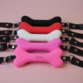Personalized Bone Choker, Custom Gothic Punk Vegan Leather Collar, Silicone Pendant Jewelry