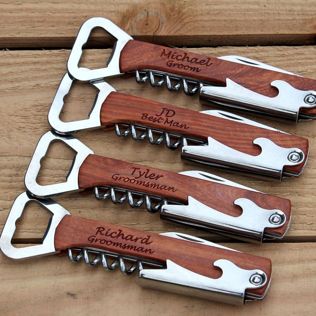 Personalized Groomsmen Corkscrew Multi-Tool